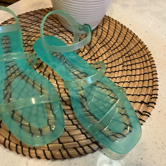 Green Zara Jelly Sandals, sz 40 - Picture 2 of 5